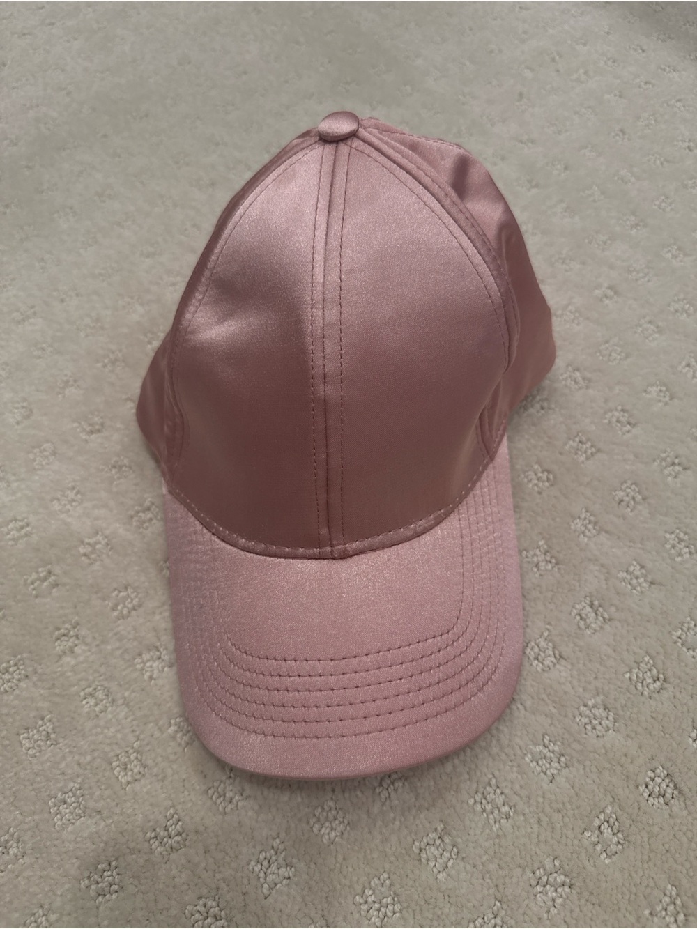 Pink Satin Baseball Cap Adjustable Glossy Streetwear Hat One Size